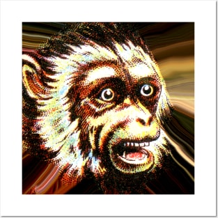 Scary crazy ape monkey Posters and Art